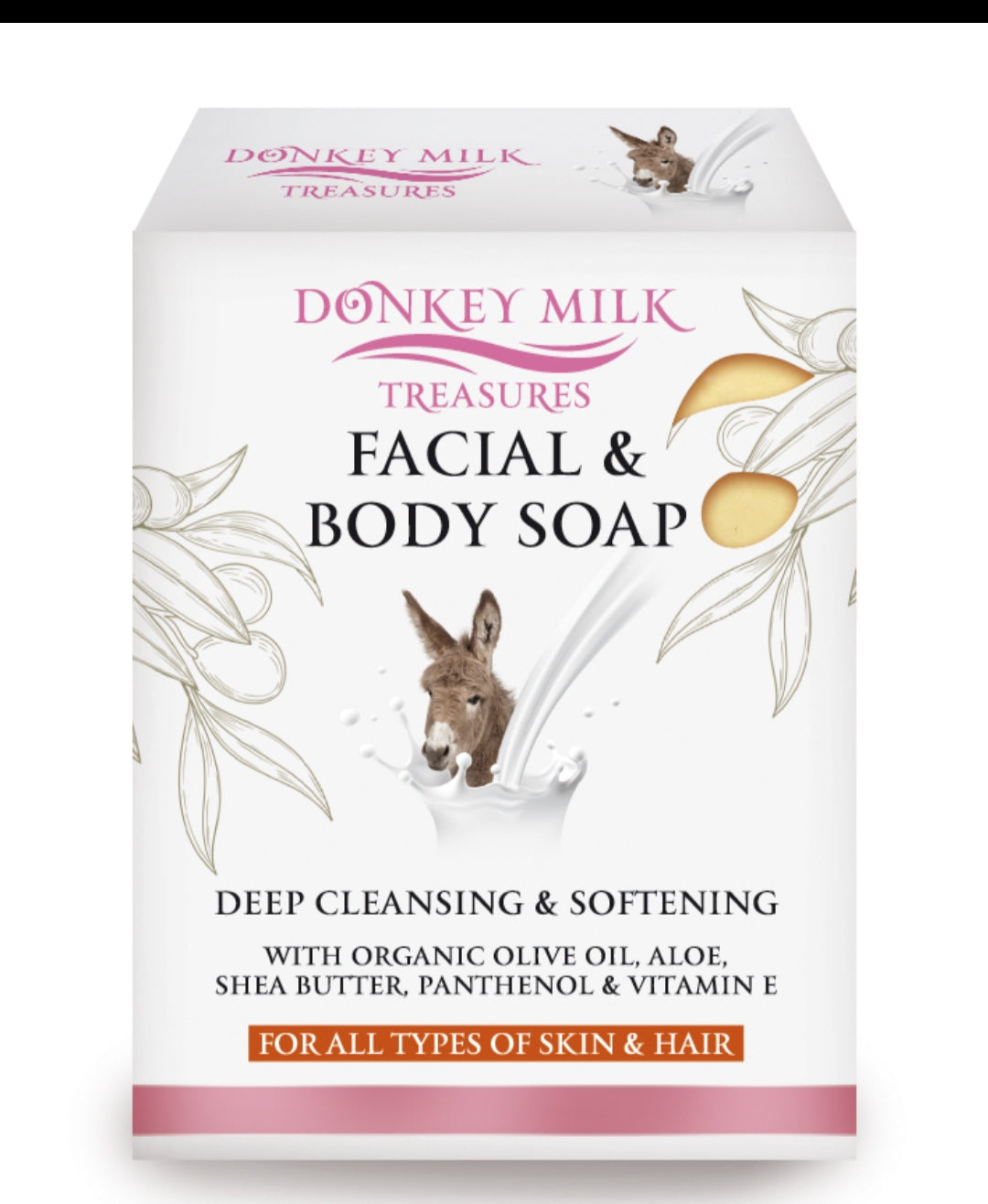 3-in-1 Seife mit Eselsmilch – Gesicht, Körper & Haare (100g)